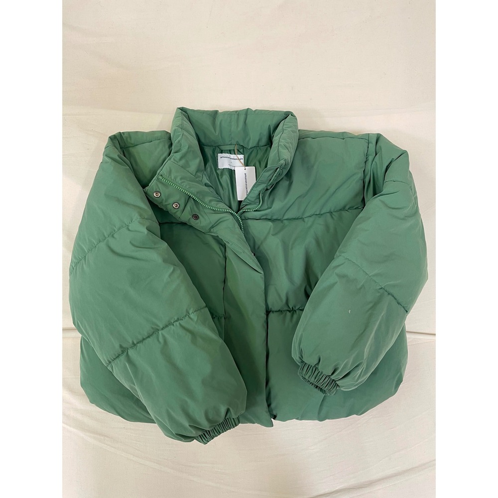 Amazon Essentials Women's Oversized Puffer Jacket Green XL